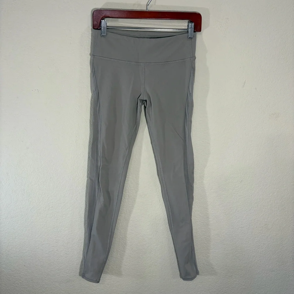 Alo Yoga 7/8 High-Waist Airbrush Legging - Taupe- Sz S Double Mesh Side Outdoor